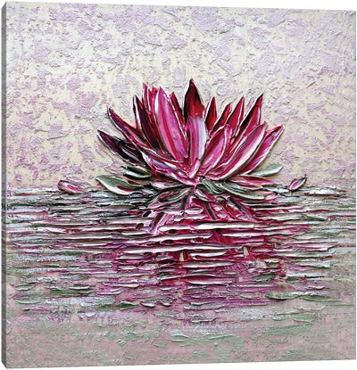Pure Peace - Magenta Pink Canvas Art Print - Gray & Pink Art