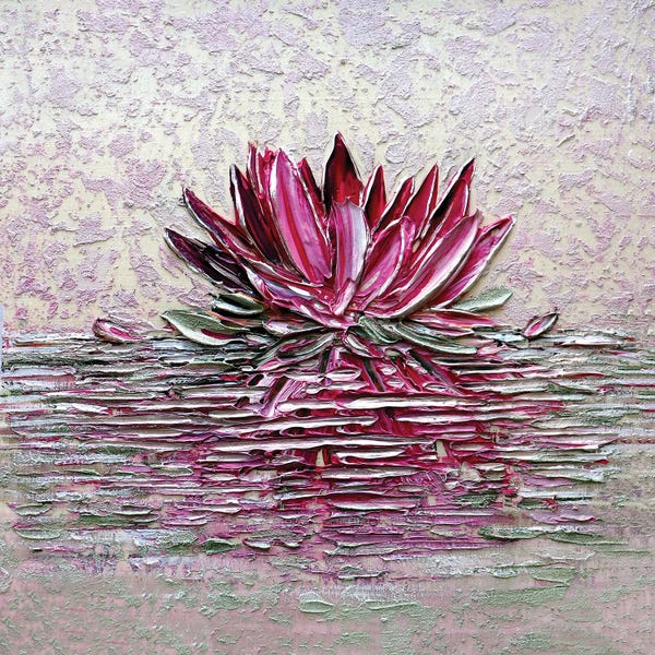 Palette Knife Prints: Pure Peace - Magenta Pink by Nada Khatib