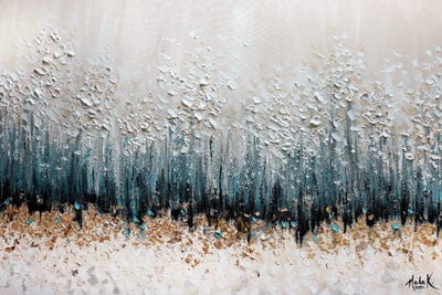 Simple Sophistication - Blue Black White Neutral by Nada Khatib framed canvas print