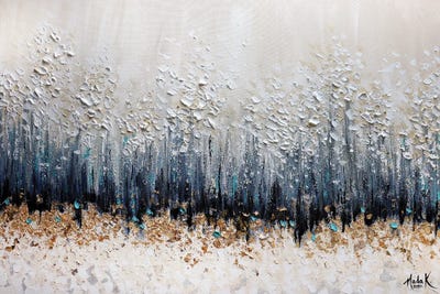 Simple Sophistication - Blue White Neutral by Nada Khatib canvas print