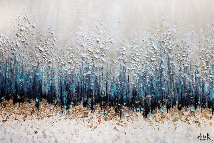 Simple Sophistication - Turquoise Blue White Gold by Nada Khatib wall art