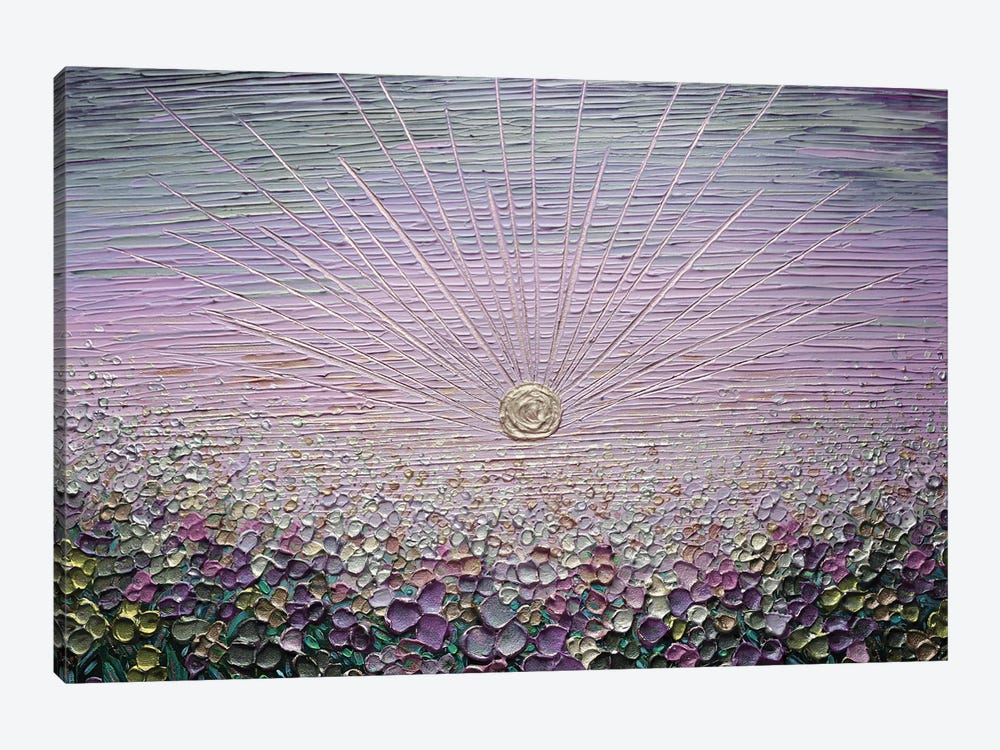 Romance - Purple Gray Green by Nada Khatib 1-piece Canvas Artwork