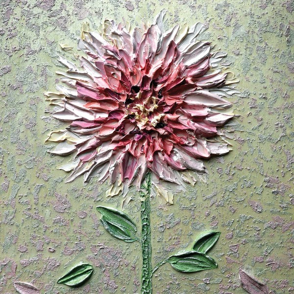 Palette Knife Prints: Comfortable Solitude - Pink by Nada Khatib