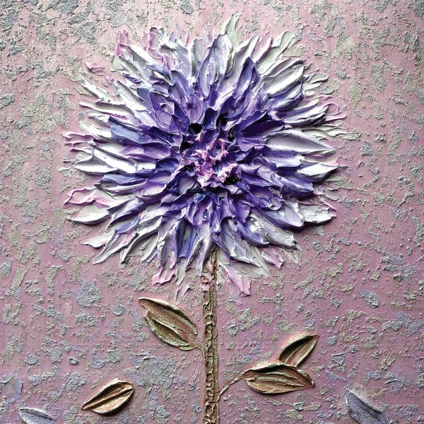 Dahlias: Comfortable Solitude - Purple Pink Gold by Nada Khatib