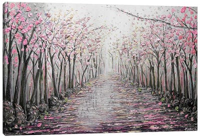 My Hope - Pink Gray Canvas Art Print - Nada Khatib