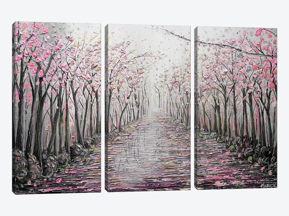 My Hope - Pink Gray by Nada Khatib 3-piece Canvas Artwork
