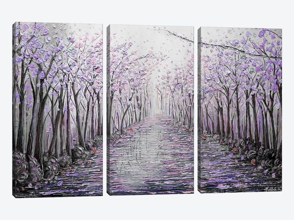 My Hope - Purple Lavender by Nada Khatib 3-piece Canvas Art Print