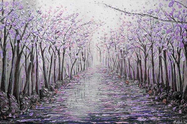 Large Floral & Botanical Art - Canvas Prints: My Hope - Purple Lavender by Nada Khatib