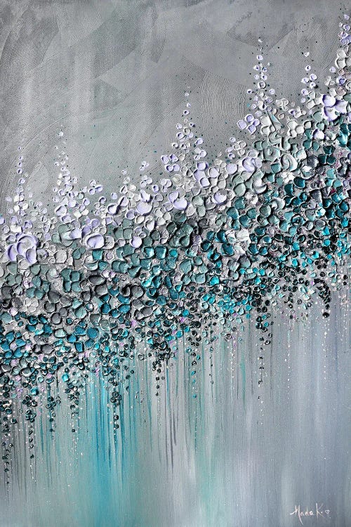 Please Me - Grey Blue Turquoise by Nada Khatib wall art