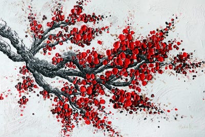 Big Bloom - Red by Nada Khatib framed canvas print