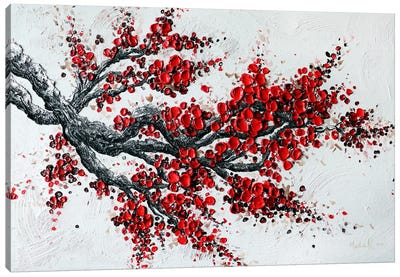 Big Bloom - Red Canvas Art Print - Nada Khatib