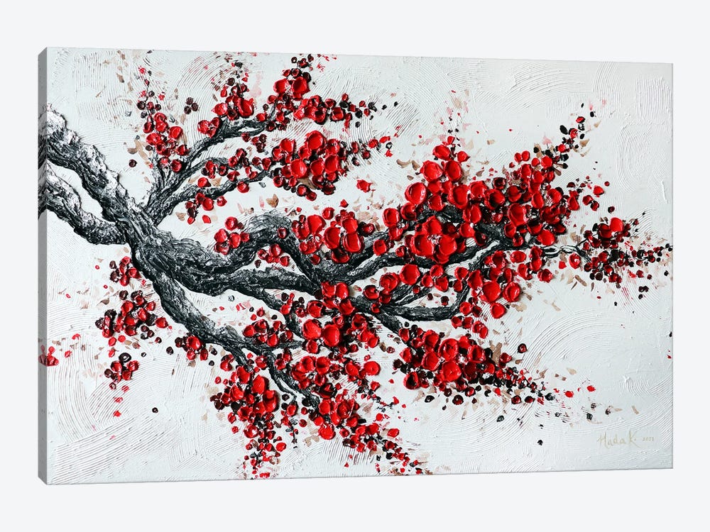 Big Bloom - Red by Nada Khatib 1-piece Canvas Artwork