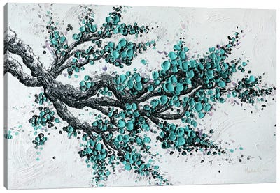 Big Bloom - Blue Turquoise Canvas Art Print - Nada Khatib