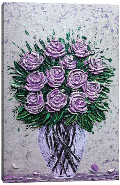 A Dozen Reasons To Love You - Purple Canvas Art Print
