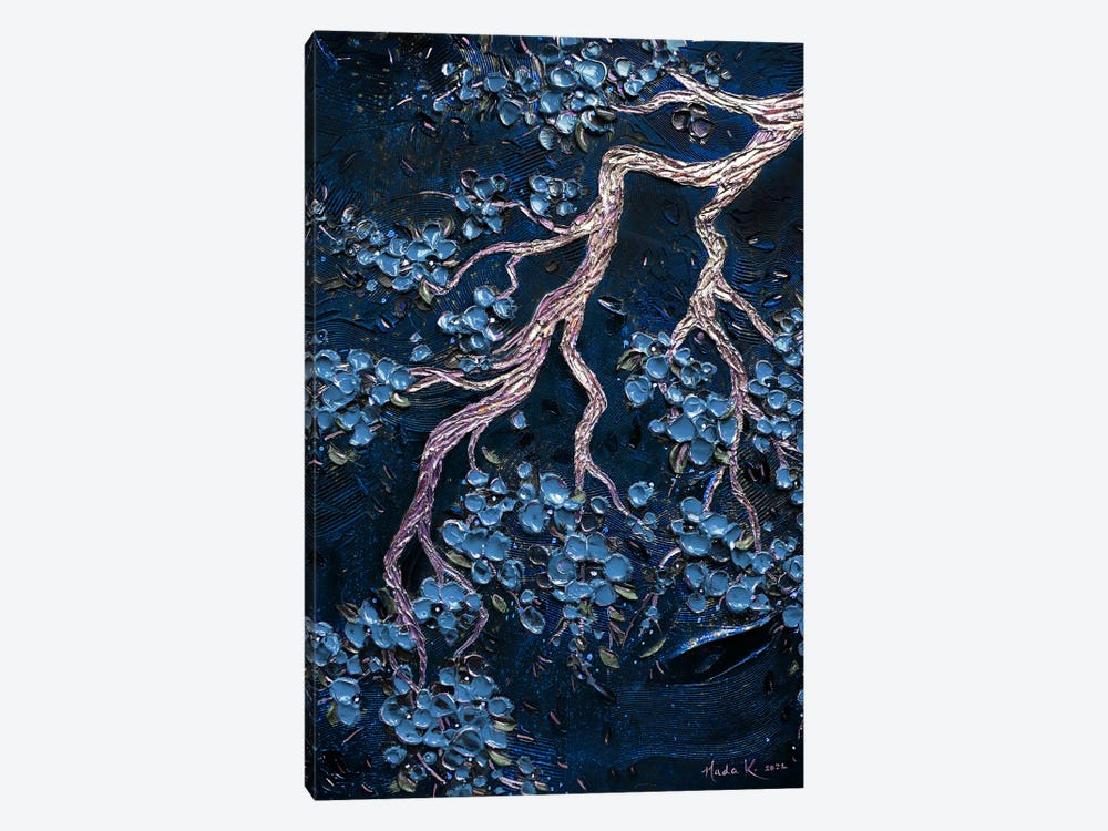 Night Bloom - Blue by Nada Khatib 1-piece Canvas Art Print