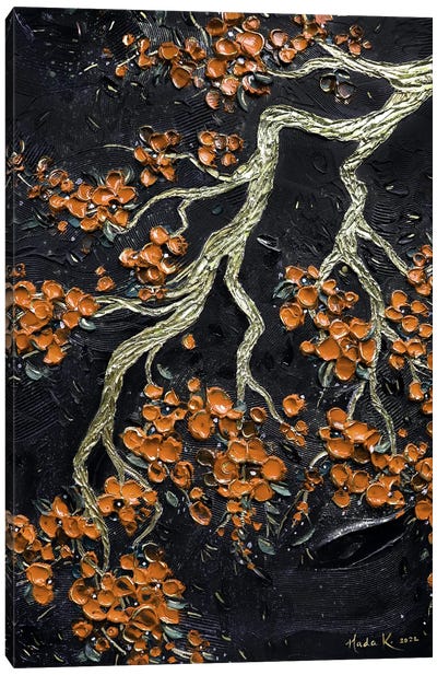 Night Bloom - Orange Canvas Art Print