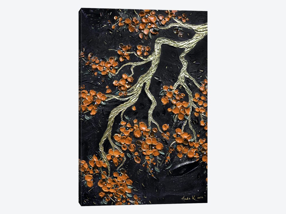 Night Bloom - Orange by Nada Khatib 1-piece Canvas Print