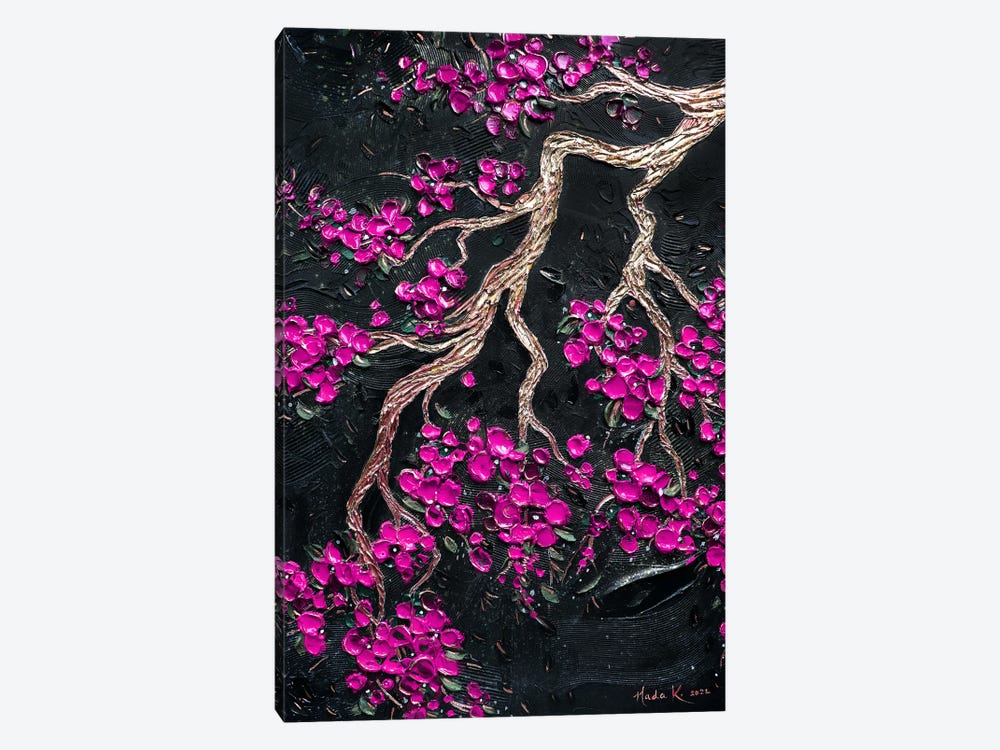 Night Bloom - Hot Pick Magenta Fuchsia by Nada Khatib 1-piece Canvas Print