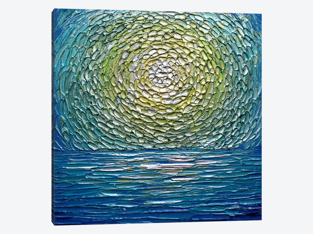 Sour Apple - Abstract Blue Green by Nada Khatib 1-piece Canvas Art Print