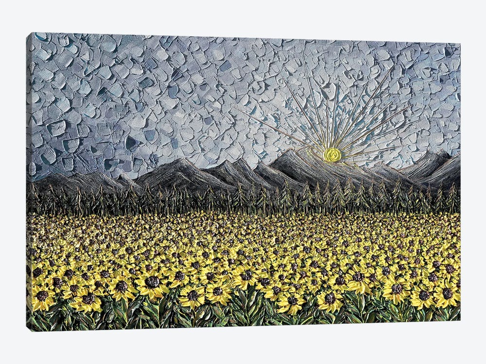 And Still, I Rise - Gray Yellow by Nada Khatib 1-piece Canvas Art