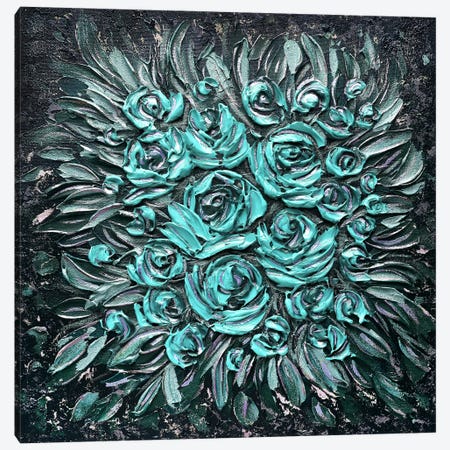 Yours Forever - Turquoise Canvas Print #NKH173} by Nada Khatib Art Print