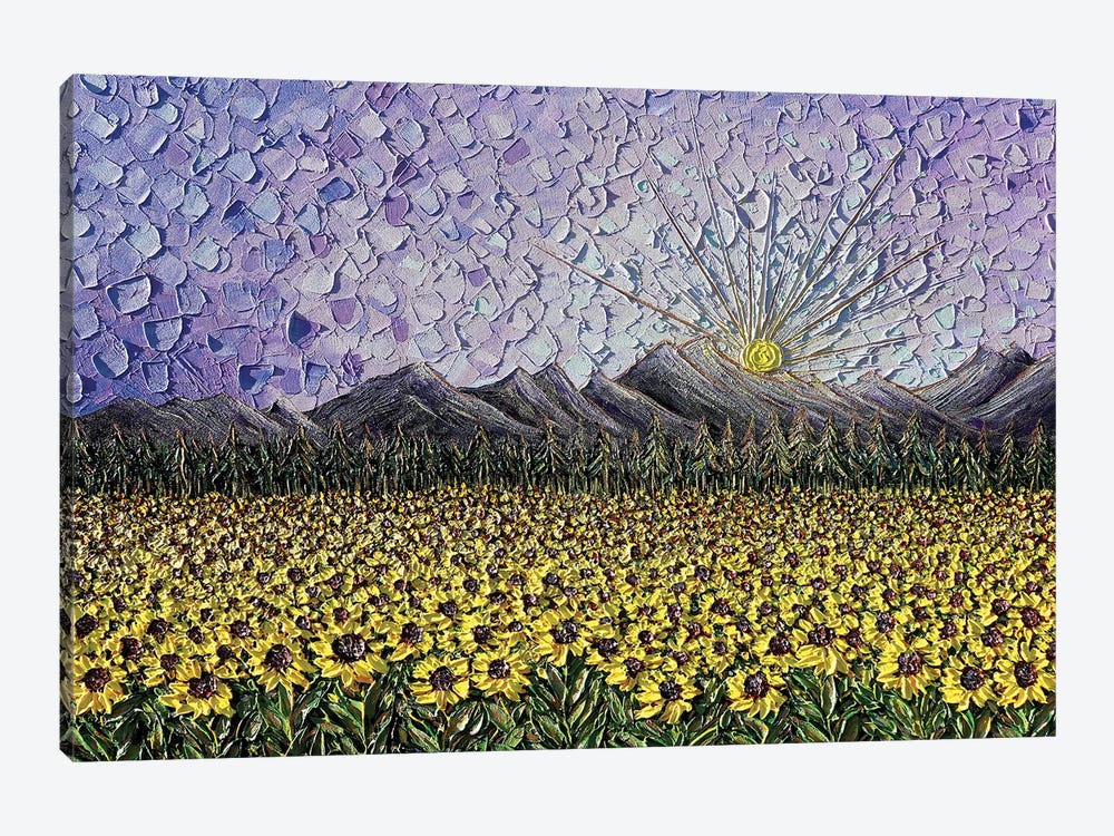 And Still, I Rise - Purple Yellow by Nada Khatib 1-piece Canvas Art Print