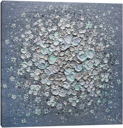 Starry Bloom - Blue Canvas Art Print - Nada Khatib