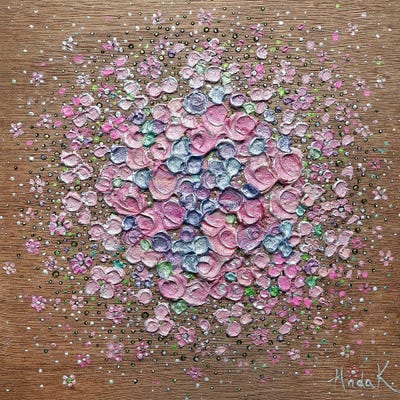 Starry Bloom - Original Pink by Nada Khatib framed canvas print