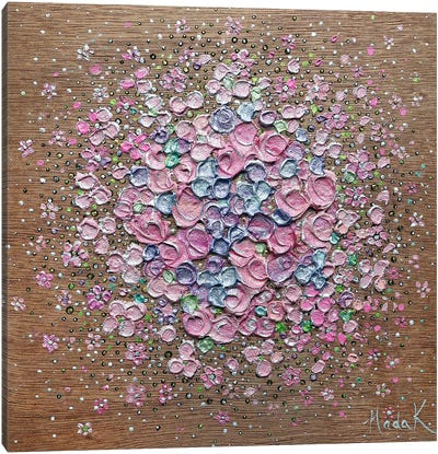 Starry Bloom - Original Pink Canvas Art Print - Nada Khatib