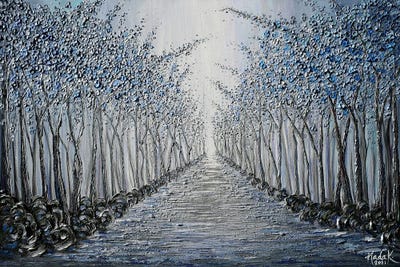 Fairytale Lane - Blue by Nada Khatib framed canvas print