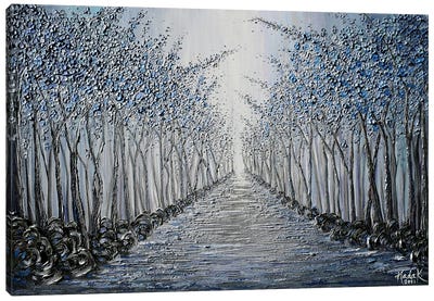 Fairytale Lane - Blue Canvas Art Print - Nada Khatib