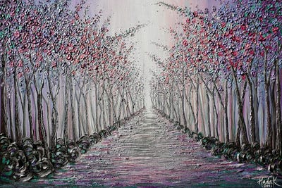 Fairytale Lane - Original Multi Color by Nada Khatib framed canvas print