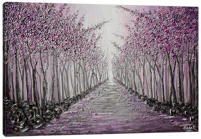 Fairytale Lane - Pink Canvas Art Print - Gray & Pink Art