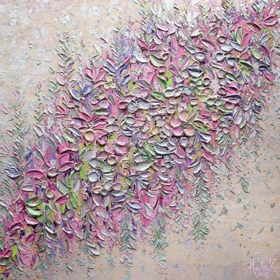 Beauty Everywhere - Original Multi Color by Nada Khatib framed canvas print