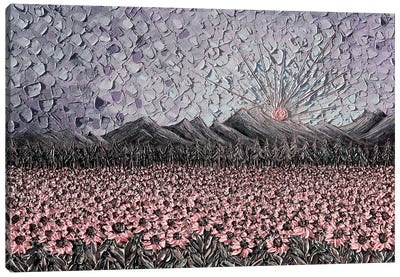 And Still, I Rise - Salmon Pink Gray Canvas Art Print - Nada Khatib