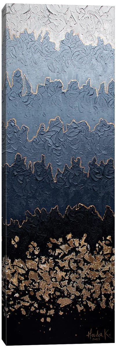 Misty - Original Blue Canvas Art Print - Nada Khatib
