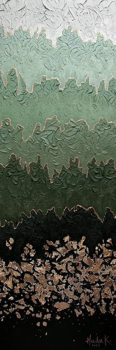 Misty - Green by Nada Khatib multi panel art