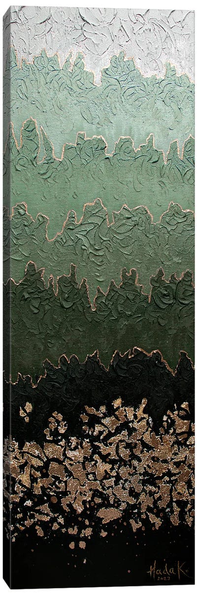 Misty - Green Canvas Art Print - Nada Khatib