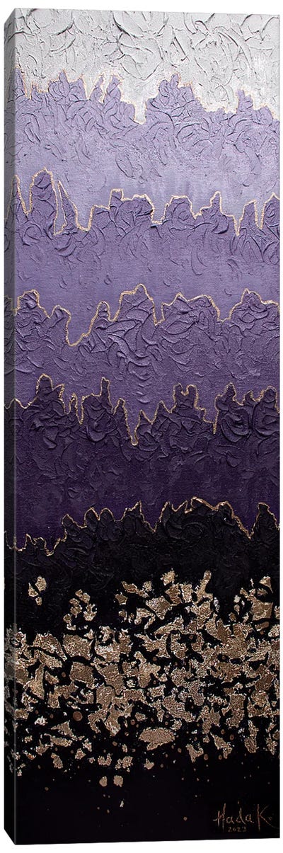 Misty - Purple Canvas Art Print - Gold & Pink Art