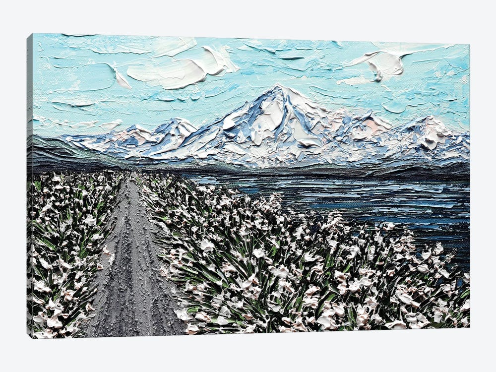 BC Mountain - Gray White by Nada Khatib 1-piece Canvas Print