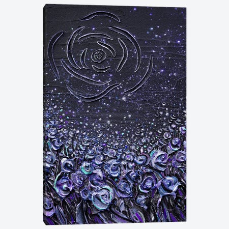 Come Home To Roses - Purple Blue Canvas Print #NKH201} by Nada Khatib Art Print