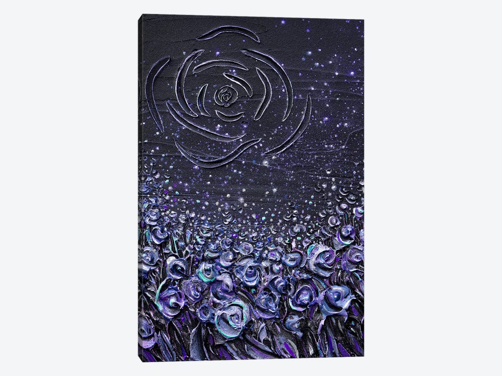 Come Home To Roses - Purple Blue by Nada Khatib 1-piece Canvas Wall Art