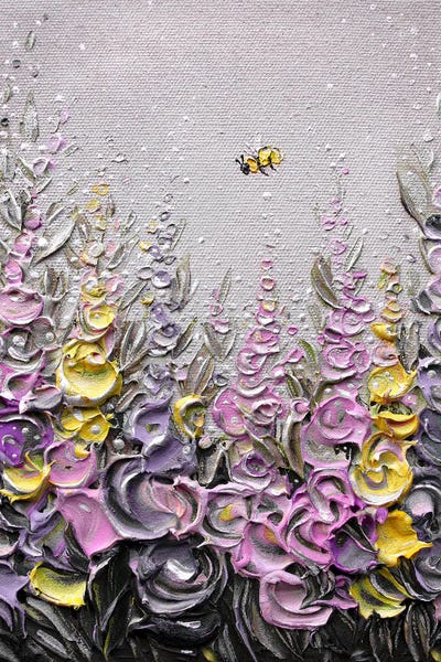 Bees: Contentment - Pink Yellow by Nada Khatib