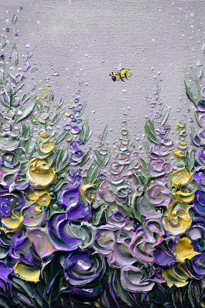 Bees: Contentment - Purple Yellow by Nada Khatib
