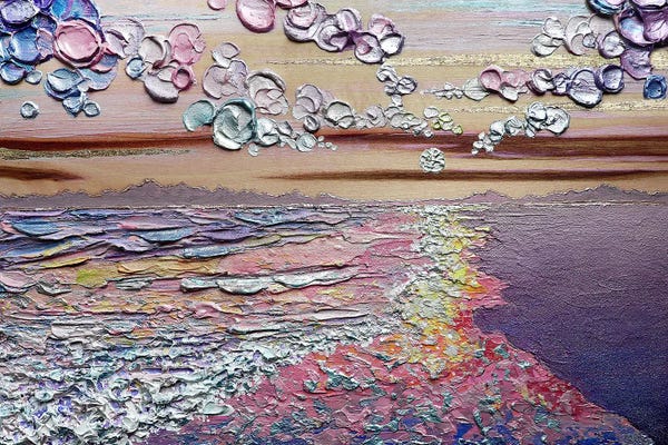 Palette Knife Prints: Sunset Sorbet - Pink Purple by Nada Khatib