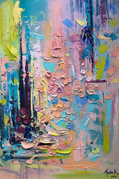 Ready For Spring - Original Multi-Color by Nada Khatib framed canvas print