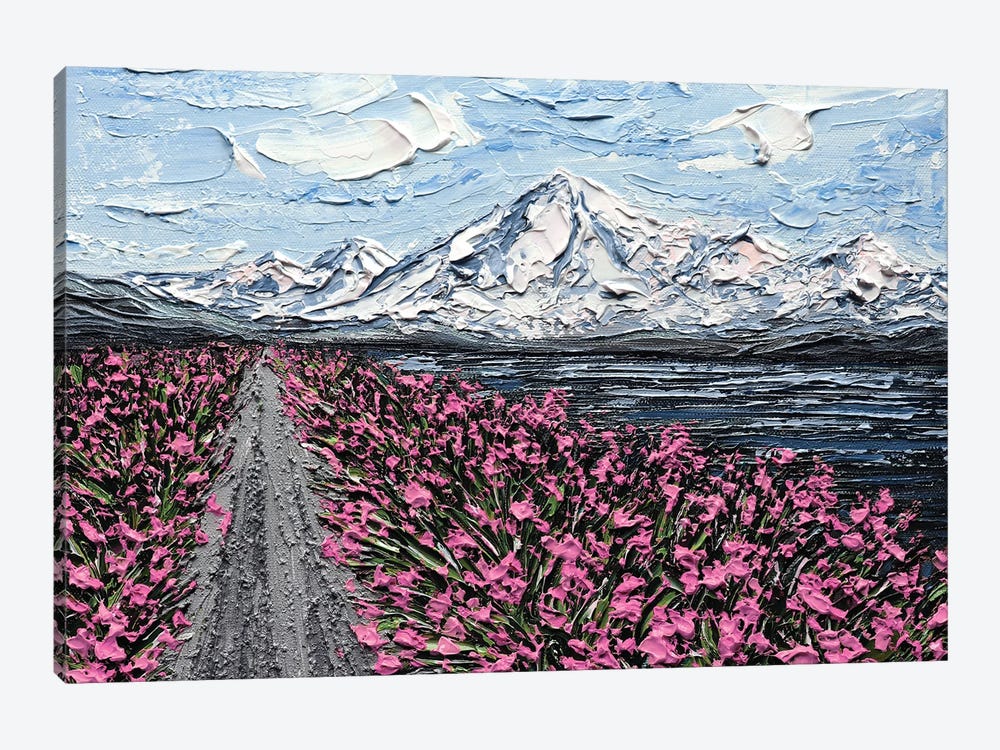 BC Mountain - Pink by Nada Khatib 1-piece Canvas Wall Art