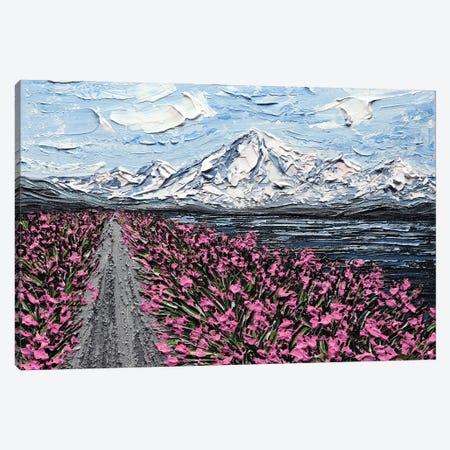 BC Mountain - Pink Canvas Print #NKH21} by Nada Khatib Art Print