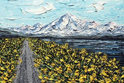 BC Mountain - Yellow Gray Blue by Nada Khatib canvas print