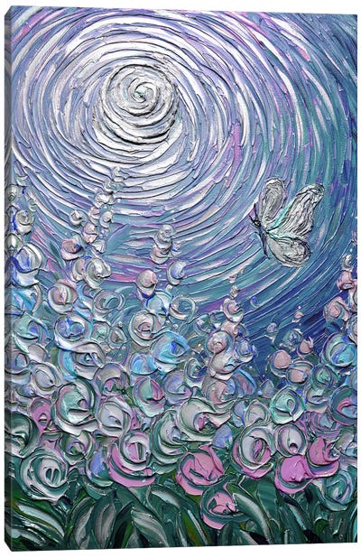 Freedom To Fly - Blue Purple Pink Canvas Art Print - Nada Khatib